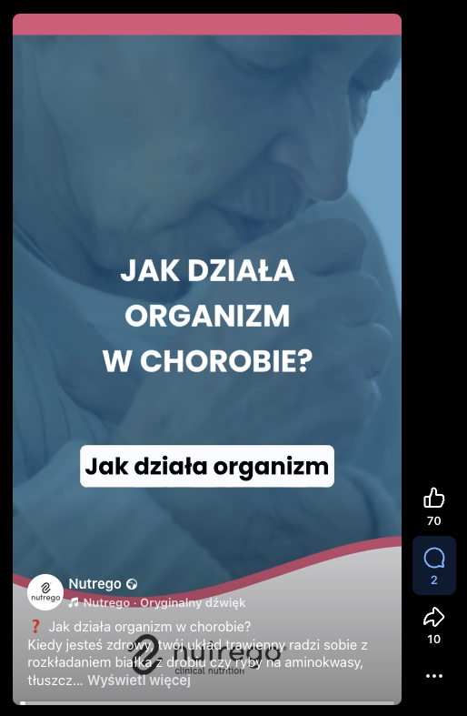 Przykład filmów do social media dla klienta z branży medycznej