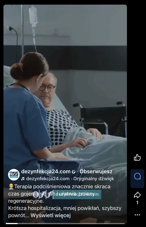 przykład postów na media społecznościowe dla firmy z branży ochrony zdrowia
