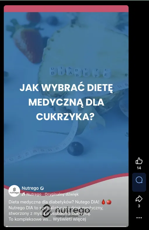 Filmy na media społecznościowe dla sklepu żywienia medycznego