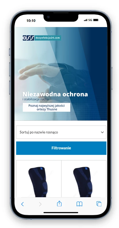Responsywna wersja strony internetowej dla sklepu internetowego