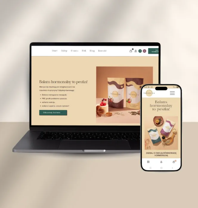 Sklep internetowy dla marki produktów spożywczych i suplementów